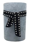 Shop_Trov_Black Studs Suede Studded Designer Belt _at_Aza_Fashions