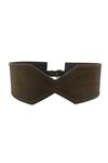 Shop_Trov_Brown Structured Suede Designer Belt _at_Aza_Fashions