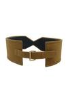 Shop_Trov_Brown Structured Suede Ezra Belt _at_Aza_Fashions