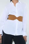 Buy_Trov_Brown Structured Suede Ezra Belt _at_Aza_Fashions