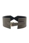 Shop_Trov_Gray Structured Suede Grey Ezra Belt _at_Aza_Fashions