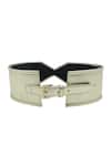Shop_Trov_Gold Structured Dual-finish Leather Belt _at_Aza_Fashions