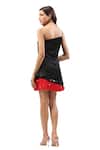 Shop_Maenaam_Black Satin Sequins One Shoulder Fit-n-flare Mini Dress _at_Aza_Fashions