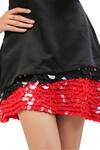 Buy_Maenaam_Black Satin Sequins One Shoulder Fit-n-flare Mini Dress 