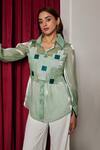 Shop_Maenaam_Green Organza Patchwork Collared Sage Faye Bodice Top Set_Online_at_Aza_Fashions