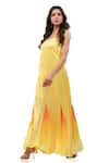 Buy_Maenaam_Yellow V-neck Sleeveless Maxi Dress _Online_at_Aza_Fashions