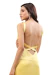 Maenaam_Yellow V-neck Sleeveless Maxi Dress _at_Aza_Fashions