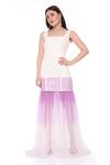 Maenaam_Ivory Polyester Embroidery Square Neck Lana Ombre Gown_Online_at_Aza_Fashions
