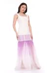 Shop_Maenaam_Ivory Polyester Embroidery Square Neck Lana Ombre Gown_Online_at_Aza_Fashions