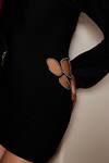 Maenaam_Black Polyester Square Neck Chic Bodycon Mini Dress With Cut-outs _Online_at_Aza_Fashions