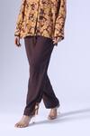 Klad Spring Printed Shirt And Solid Brown Pants Set Online at Aza Fashions Klad_Spring Printed Shirt And Solid Brown Pants Set_Online_at_Aza_Fashions