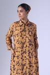 Klad_Brown Spring Printed Long Dress_Online_at_Aza_Fashions