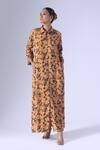 Buy_Klad_Brown Spring Printed Long Dress_at_Aza_Fashions