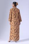Shop_Klad_Brown Spring Printed Long Dress_at_Aza_Fashions