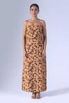 Klad_Spring Brown Long Slip Dress_Online_at_Aza_Fashions
