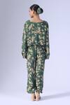 Shop_Klad_Green Mohair, Crepe Round Neck Beetle Print Jogger Set_at_Aza_Fashions