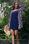 Buy_Klad_Navy Crepe Open Neck Printed Jacket And Shorts Set_at_Aza_Fashions