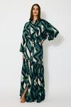 Buy_Koai_Green Muslin, Cotton Collared Patterned Silk Shirt _at_Aza_Fashions