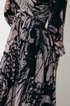 Koai_Multi Color Chiffon V-neck Floral Wrap Maxi Dress _at_Aza_Fashions