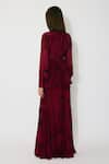 Shop_KoAi_Pink Chiffon Collared Floral Maxi Dress _at_Aza_Fashions