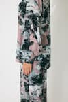 Koai_Pink Muslin, Cotton, Silk Collared Toile Print Shirt _Online_at_Aza_Fashions