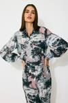Koai_Pink Muslin, Cotton, Silk Collared Toile Print Shirt _at_Aza_Fashions