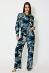 Buy_KoAi_Toile Print Blue Pants _at_Aza_Fashions