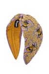 Shop_Nazaakat By Samara Singh_Purple Embroidery Hand Honey Hairband _at_Aza_Fashions