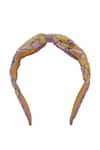 Buy_Nazaakat By Samara Singh_Purple Embroidery Hand Honey Hairband _Online_at_Aza_Fashions