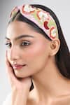 Shop_Nazaakat By Samara Singh_Purple Embroidery Hand Flower Hairband _Online_at_Aza_Fashions