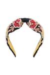 Samyukta Singhania_Hand Embroidered Floral Hairband _Online_at_Aza_Fashions