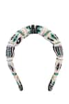 Samyukta Singhania_Black Beads, Embroidery Hand Eye Design Hairband _at_Aza_Fashions