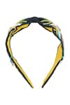 Samyukta Singhania_Black Beads, Embroidery Colorful Hand Hairband _Online_at_Aza_Fashions