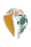 Nazaakat By Samara Singh_Blue Embroidery Turtle And Starfish Hairband _at_Aza_Fashions