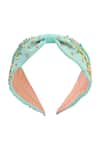 Buy_Samyukta Singhania_Blue Beads, Embroidery Hand Seahorse Hairband _Online_at_Aza_Fashions