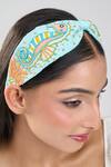 Samyukta Singhania_Blue Beads, Embroidery Hand Seahorse Hairband _at_Aza_Fashions