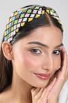 Buy_Nazaakat By Samara Singh_Black Beads Colorful Hand Embroidered Hairband _at_Aza_Fashions