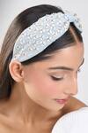 Buy_Nazaakat By Samara Singh_Gray Sequins Light Grey Embroidered Hairband _at_Aza_Fashions