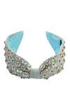 Shop_Nazaakat By Samara Singh_Gray Sequins Light Grey Embroidered Hairband _at_Aza_Fashions