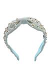 Buy_Nazaakat By Samara Singh_Gray Sequins Light Grey Embroidered Hairband _Online_at_Aza_Fashions