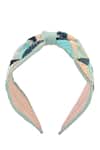 Shop_Nazaakat By Samara Singh_Green Sequins Triangle Hand Embroidered Hairband _Online_at_Aza_Fashions