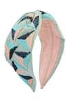 Buy_Nazaakat By Samara Singh_Green Sequins Triangle Hand Embroidered Hairband 