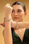 Buy_Samyukta Singhania_Gold And White Beaded Bangles Set _at_Aza_Fashions