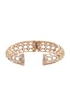 Samyukta Singhania_Gold Plated Crystals And White Stone Embellished Bangles _Online_at_Aza_Fashions