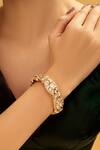 Shop_Nazaakat By Samara Singh_Gold Plated Stones Brass Bangles Set _Online_at_Aza_Fashions