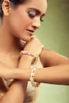 Buy_Nazaakat By Samara Singh_Cream Crystals And Pink Brass Bangles Set _at_Aza_Fashions