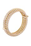 Shop_Nazaakat By Samara Singh_Gold Plated Crystals Stone Studded Bangle Set _Online_at_Aza_Fashions