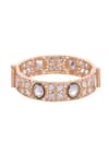 Samyukta Singhania_Gold And White Stone Studded Bangles _at_Aza_Fashions