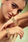 Buy_Nazaakat By Samara Singh_Gold Plated Crystals Cutwork Bangle Set _Online_at_Aza_Fashions