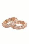Shop_Nazaakat By Samara Singh_Gold Plated Crystals Cutwork Bangle Set _at_Aza_Fashions